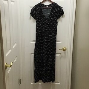 Old Navy Black and White Polka Dot Maxi Dress